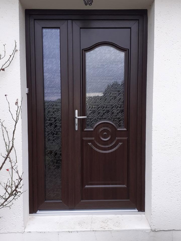 Porte d'entrée acajou – Iso Home Protect